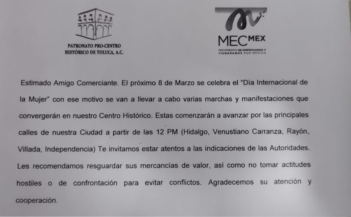 "Hicimos un ejercicio preventivo con los comerciantes y prestadores de servicios".