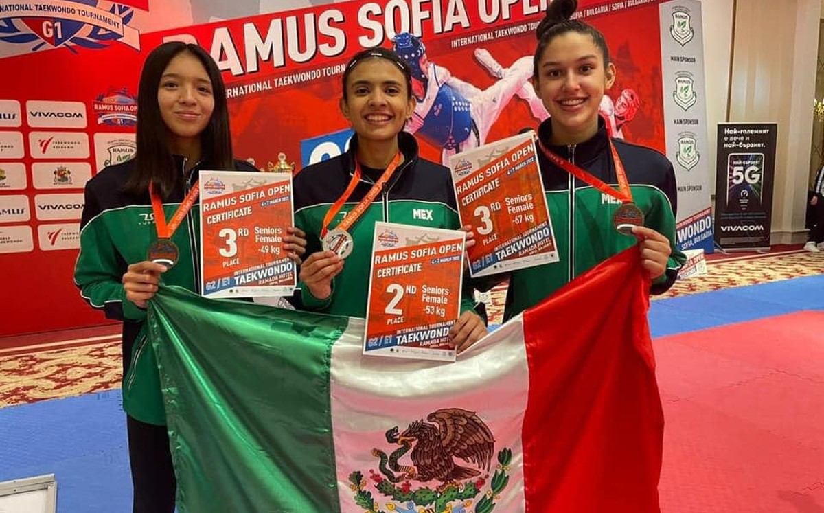 Tres medallas logró el taekwondo mexicano en Bulgaria (Cortesía)