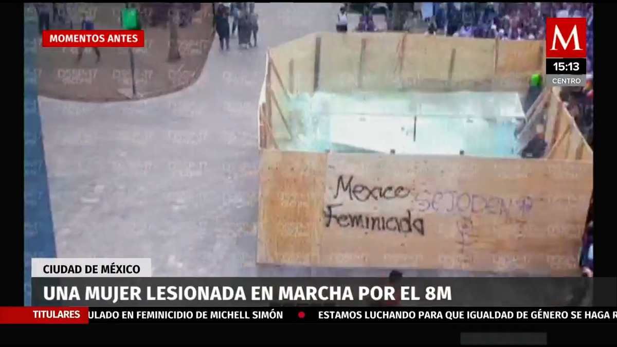 Mujer resulta lastimada durante la marcha por el 8M