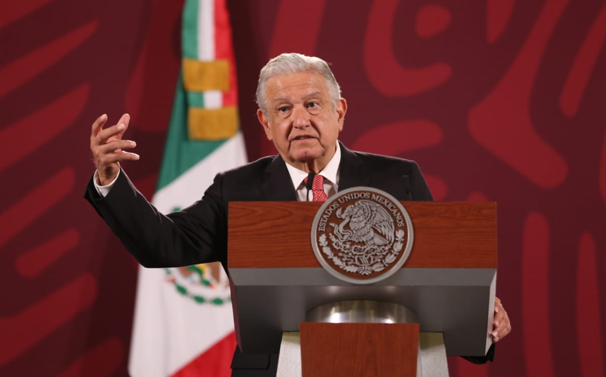 El Presidente durante su conferencia de prensa de hoy en Palacio Nacional. | Octavio Hoyos