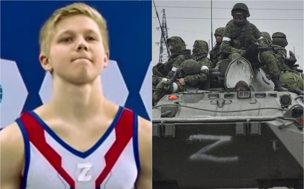 Gimnasta ruso porta la Z de su ejército en uniforme (AFP / Especial)