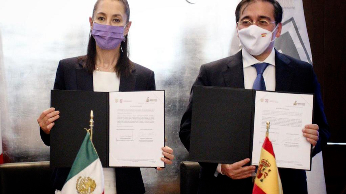 Sheinbaum se reúne con canciller de España