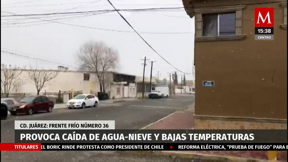 Cae aguanieve en CD Juárez, Chihuahua; prevén temperaturas de -2°
