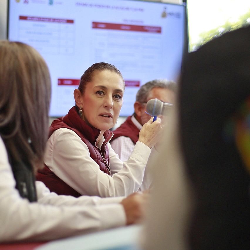 Claudia Sheinbaum durante la instalación del gabinete de agua en la alcaldía Tlalpan. (Especial)