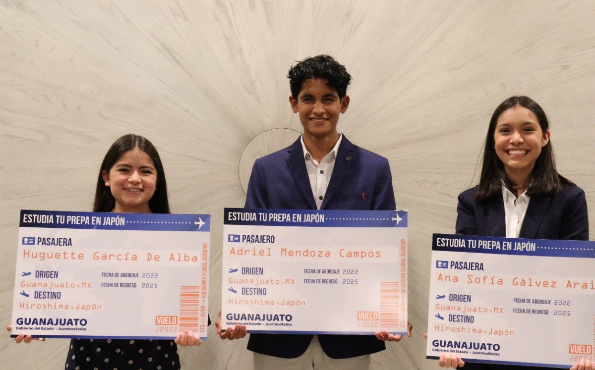 Ana, Adriel y Huguette tendrán la oportunidad de estudiar en Japón / Foto: Especial