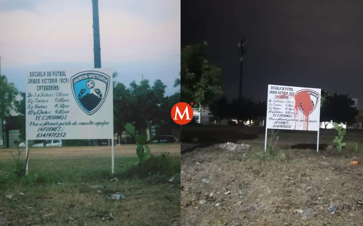Una escuela de fútbol infantil llamada Jaiba Brava en Ciudad Victoria fue vandalizada