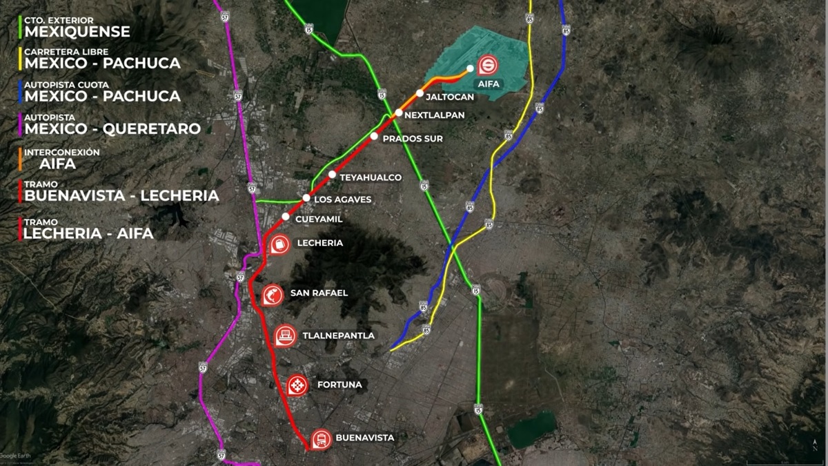 Mapa del AIFA. Conexiones y mapa
