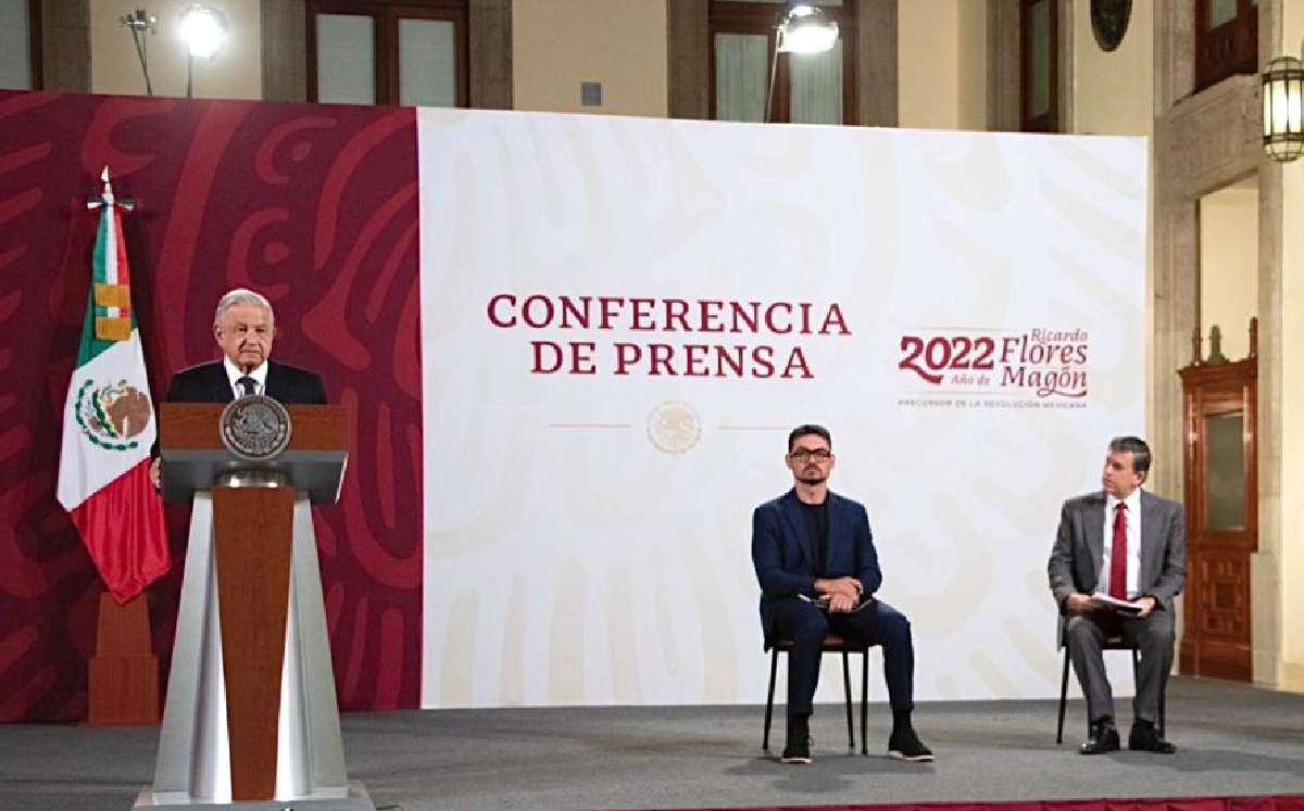 Conferencia mañanera del 14 de marzo desde el Salón de Tesorería de Palacio Nacional. | Cortesía