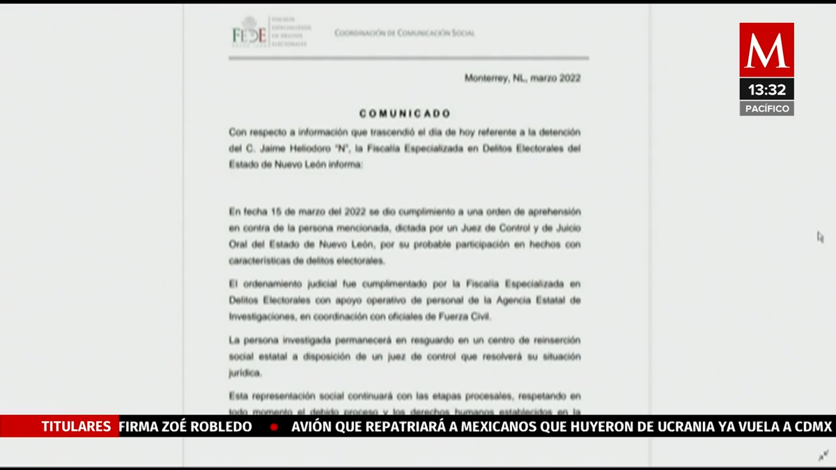 Confirma FEDE detención de “El Bronco” ex gobernador de Nuevo León
