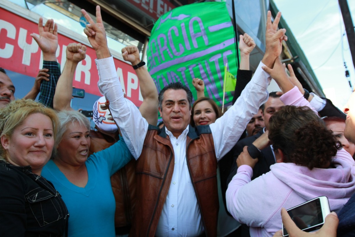 Jaime Rodríguez, El Bronco, en campaña electoral. Foto: Archivo.