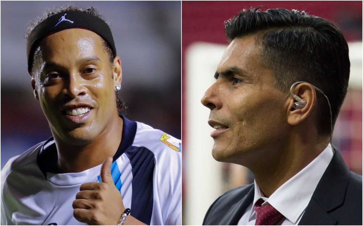 Oswaldo Sánchez reclama a Ronaldinho por meterle gol en su despedida (Imago7)