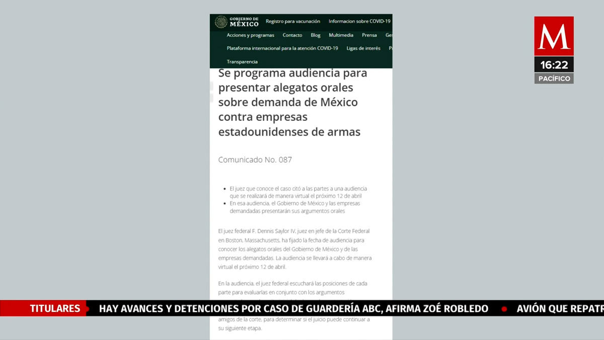 Ya hay fecha para la audiencia contra fabricantes de armas en EU