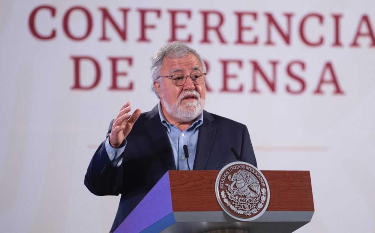 El subsecretario de Derechos Humanos, Alejandro Encinas, en la conferencia mañanera de hoy. | Cortesía