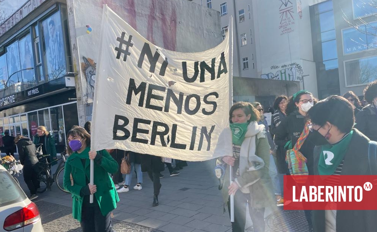 Contingente latino en el Día internacional de las mujeres y su lucha, en Berlín. (Foto: Liliana Chávez)