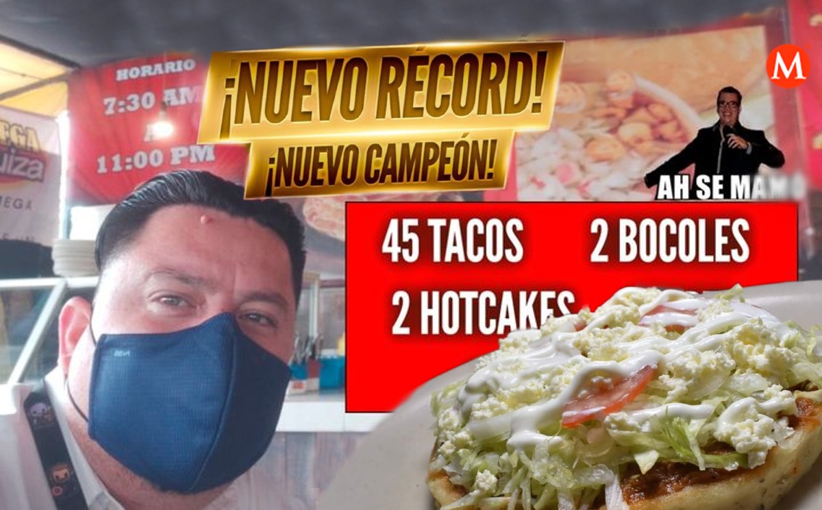 Tampiqueño rompe récord al comer 45 tacos y más alimentos