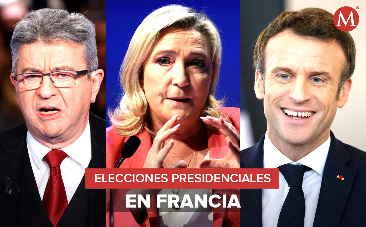 Emmanuel Macron, Marine Le Pen y Jean Luc-Mélénchon son los punteros en las elecciones presidenciales de Franica. (AFP / Ilustración)