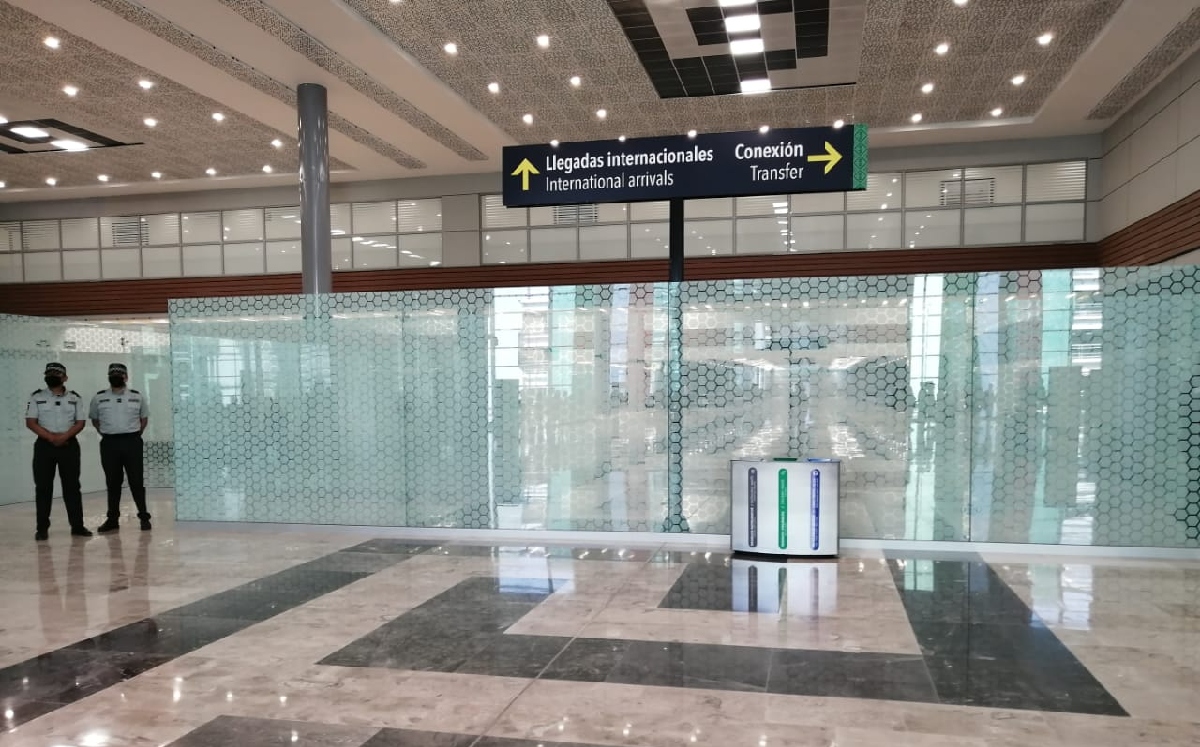 La sala de llegada de vuelos internacionales en el AIFA. (Itzaxaya Campos)