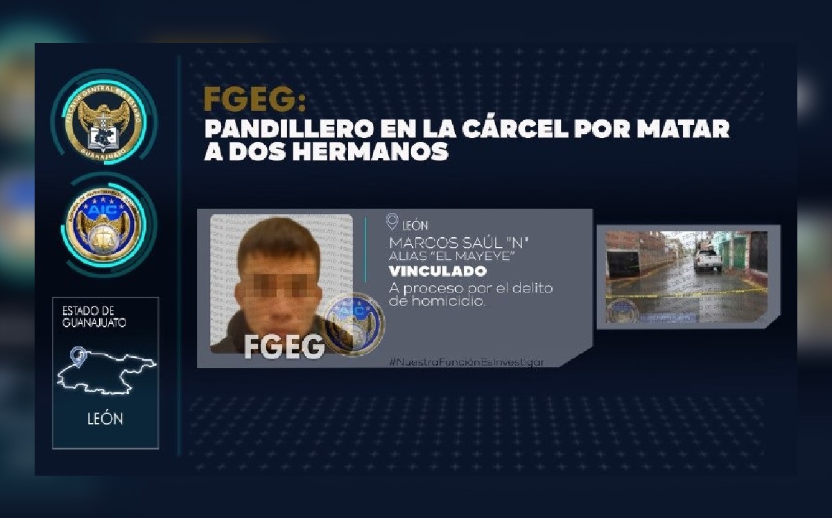 Vinculan a proceso a presunto asesino de hermanos en León / FGEG