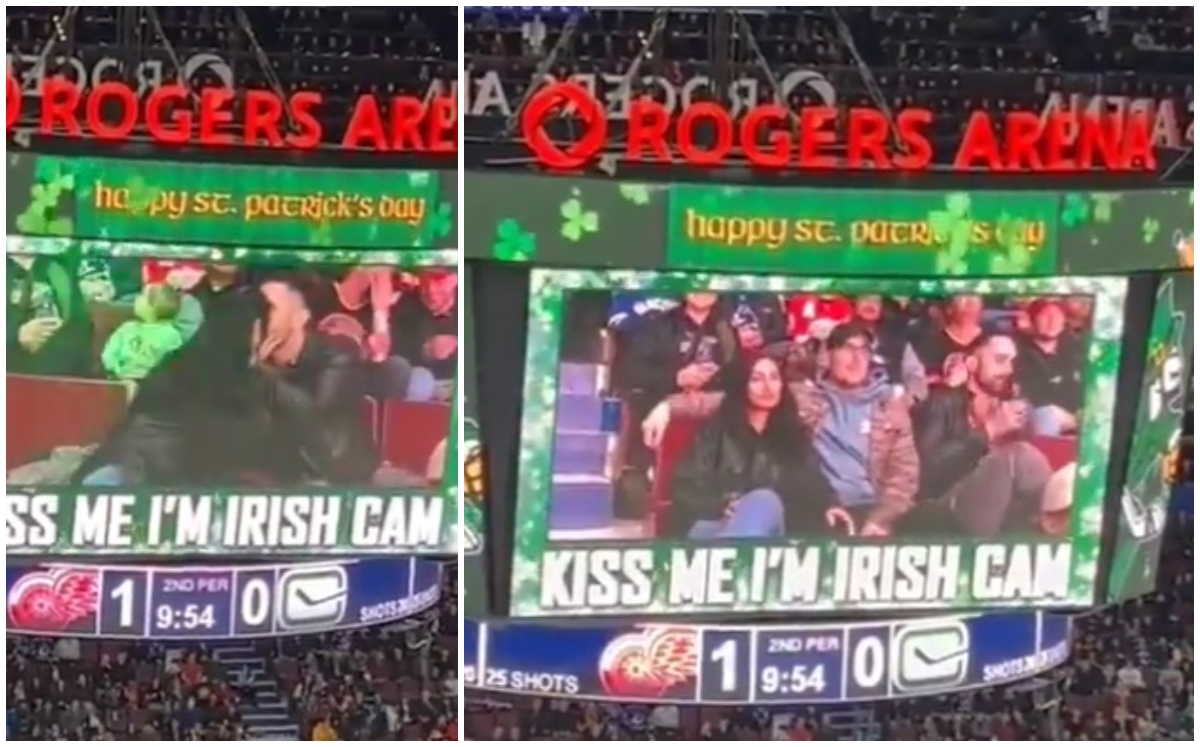 Hombre descubre infidelidad de su pareja gracias a una Kiss Cam en partido de hockey (Especial)