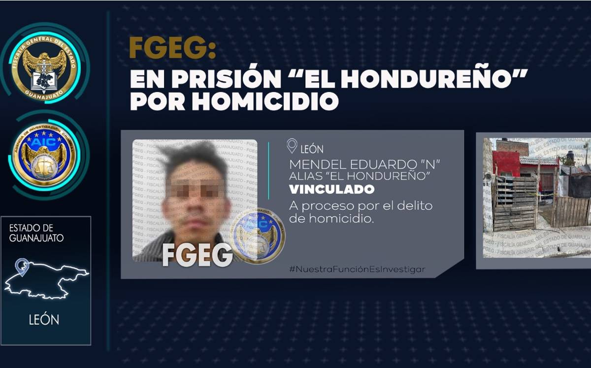 Medel Eduardo ‘N’ alias 'El Hondureño', detenido en León.-
