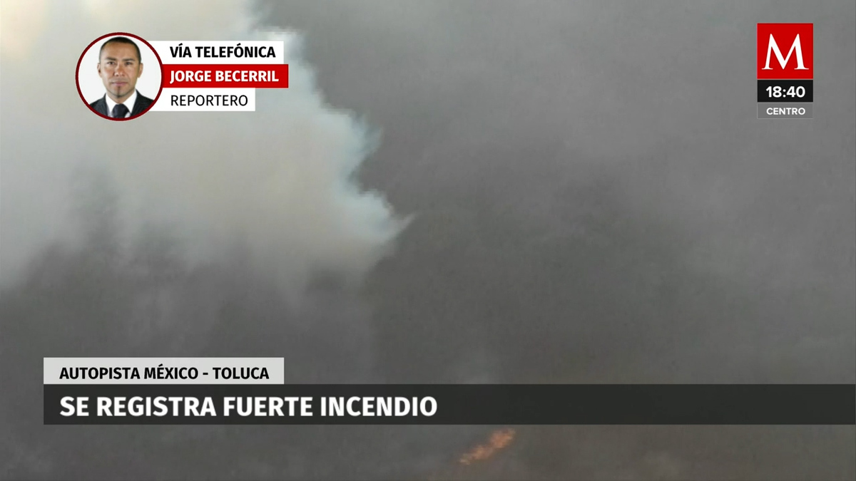 Bomberos de CdMx sofocan incendio forestal en Autopista México-Toluca