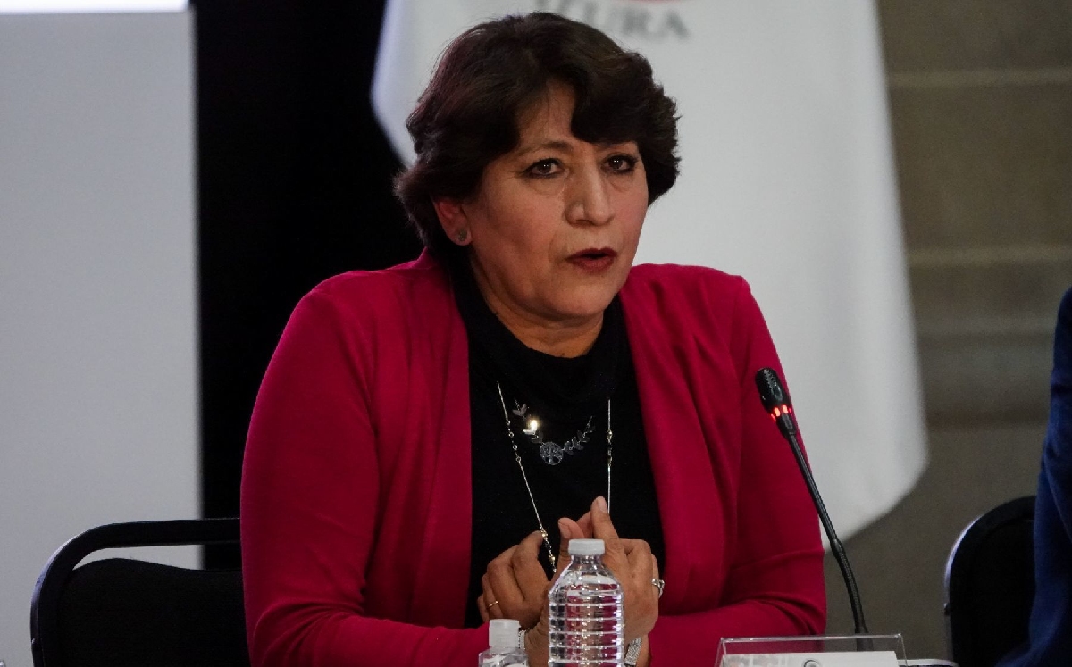 Delfina Gómez durante su participación en la octava reunión plenaria de Morena. | Cuartoscuro