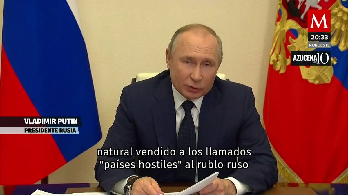 Vladimir Putin dice que países inamistosos pagarán gas ruso en rublos