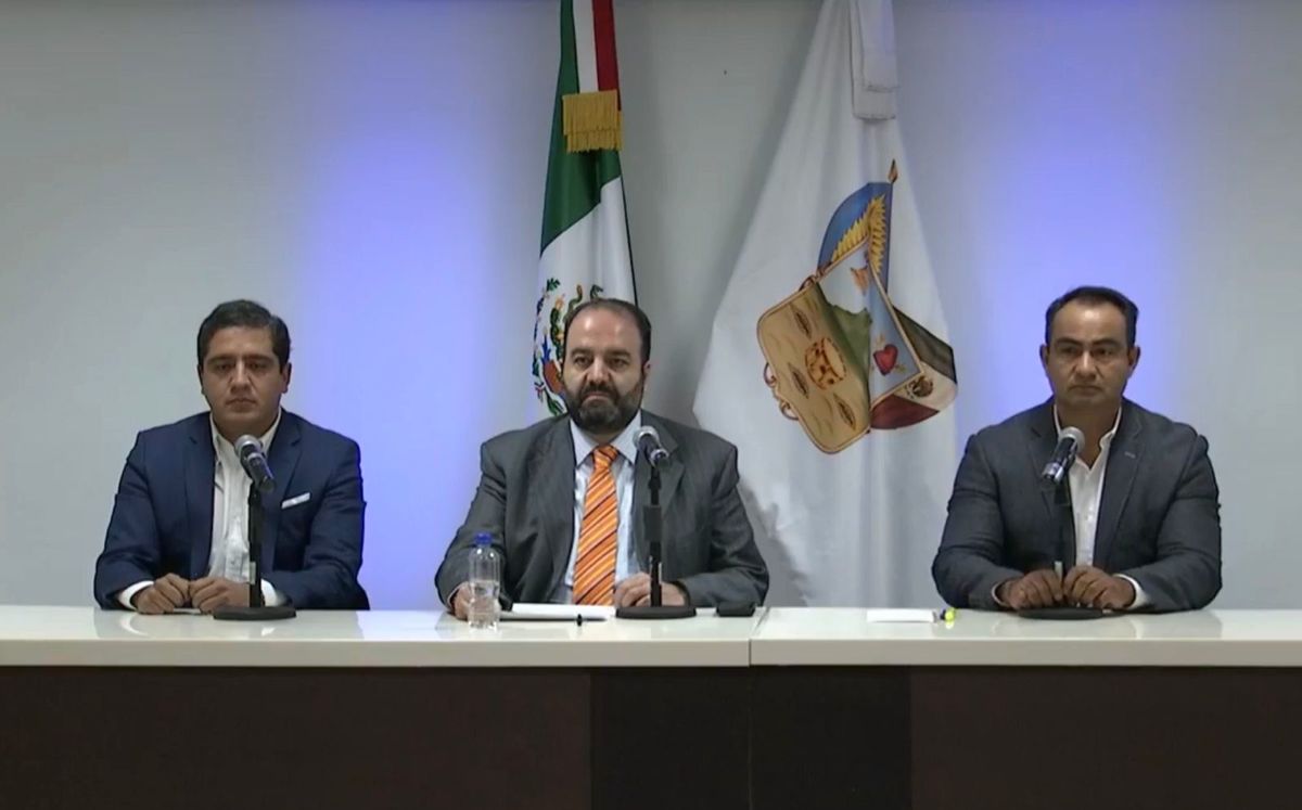 Conferencia de prensa de autoridades en Hidalgo. (Captura)
