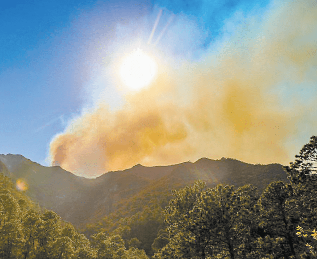 Solo se había logrado controlar al 10 por ciento el fuego en la zona, debido a las ráfagas de más de 50 kilómetros por hora que se presentaron. LEONEL