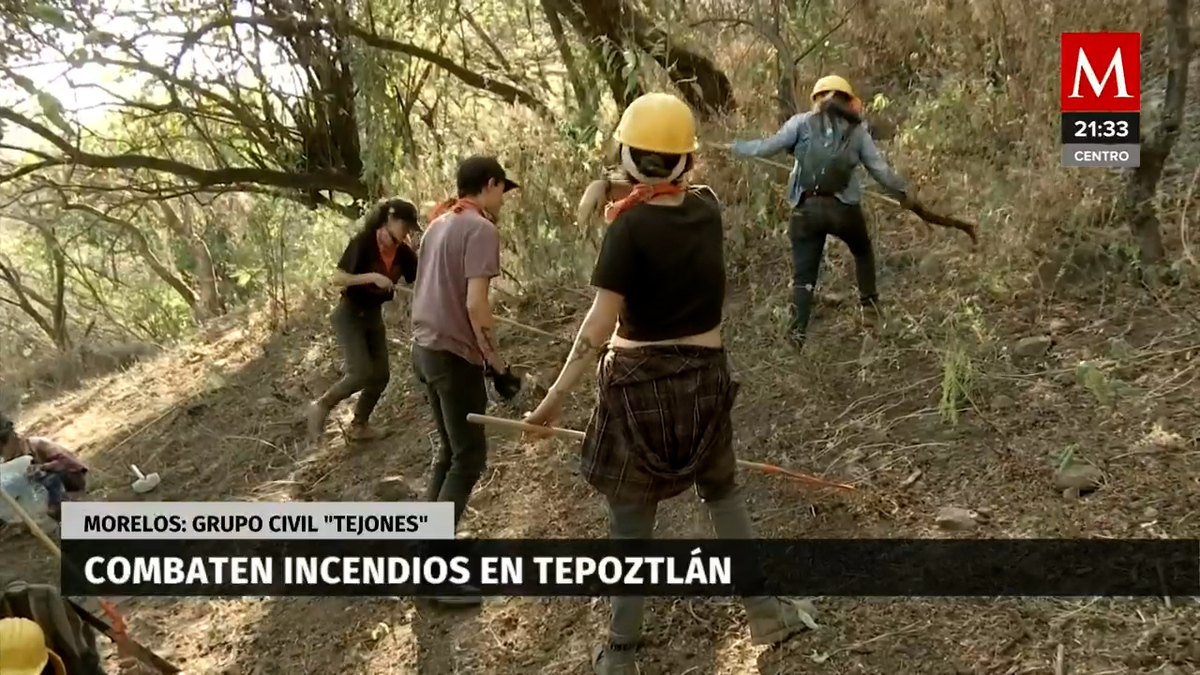 Brigada forestal Los tejones resguardan incendio en Tepozteco
