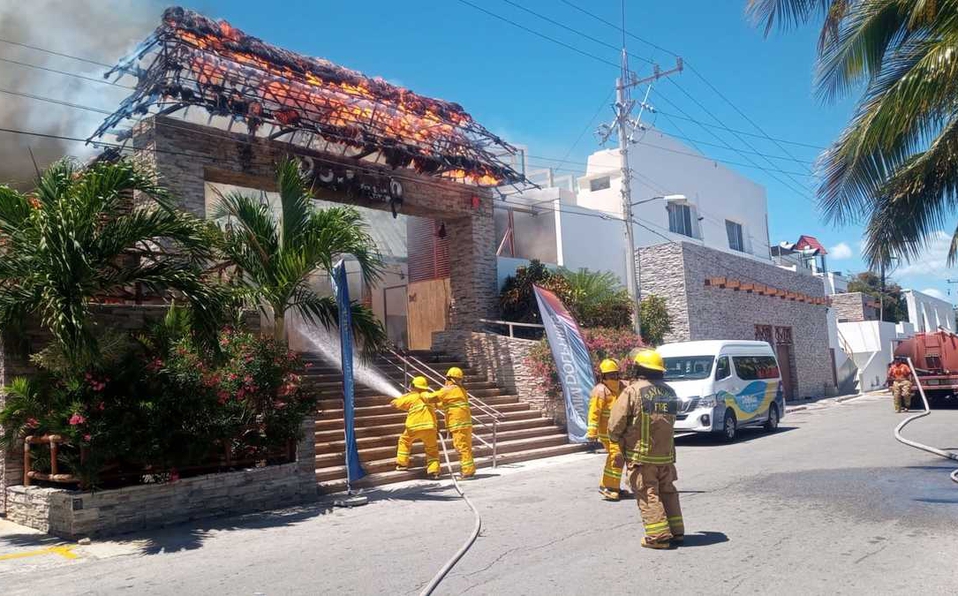 Incendio consume palapas en parque Dolphin Discovery de QRoo