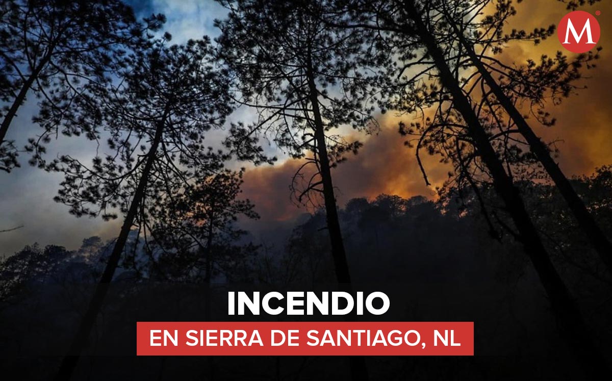 Incendio en la Sierra de Santiago, Nuevo León.