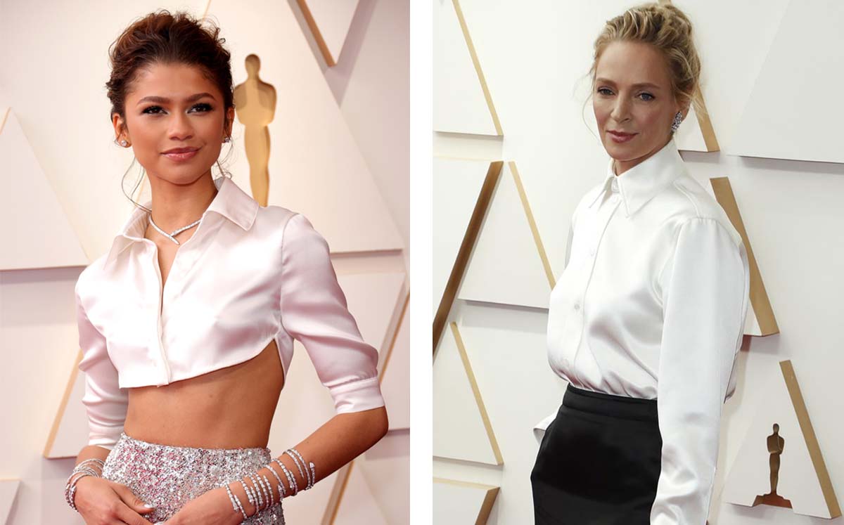 Zendaya y Uma Thurman llevan estilos inspirados en la actriz Sharon Stone. (Especial)