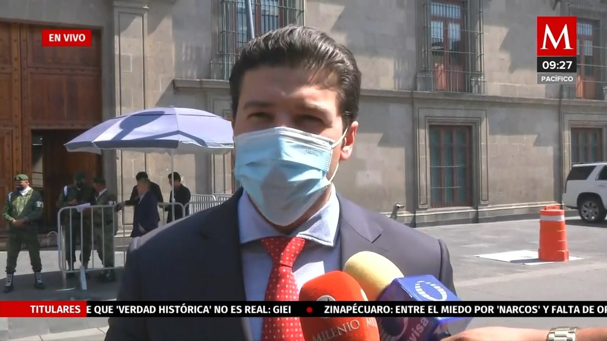 Llega Samuel García a Palacio Nacional para reunirse con AMLO