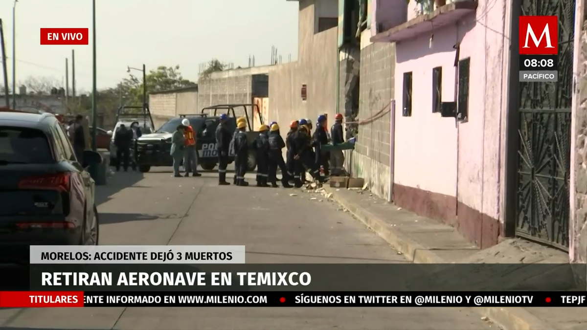 Retiran aeronave en Temixco, accidente dejó 3 muertos