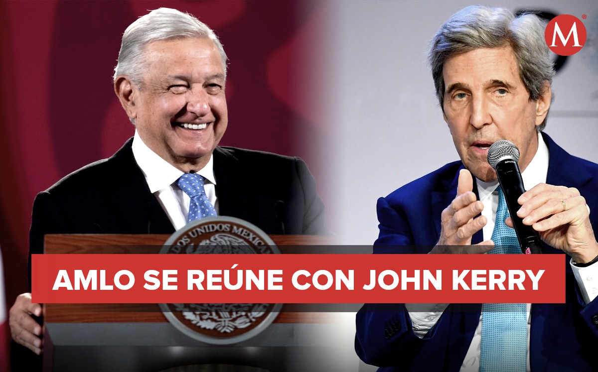 La última vez que Kerry se reunió con López Obrador fue el 9 de febrero. | Fotos: EFE / Diseño: Óscar Ávila