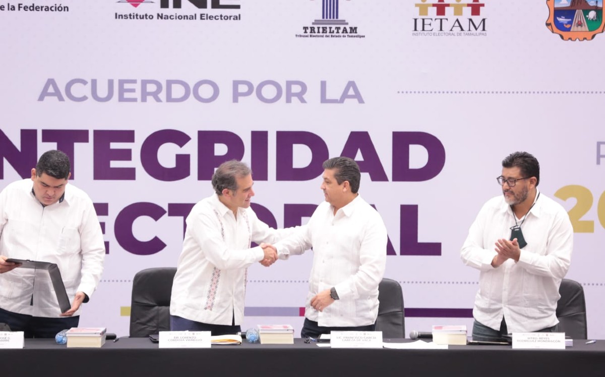 García Cabeza de Vaca firma Acuerdo por la Integridad del Proceso Electoral en Tamaulipas. (Cortesía)