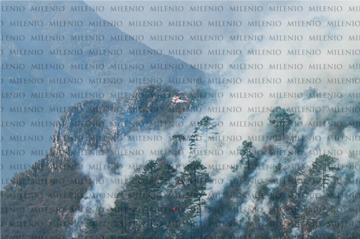 El Gobierno de Coahuila comenzó un despliegue aéreo de sus unidades y logró la contratación del avión DC-10 para extinguir el incendio. | Especial