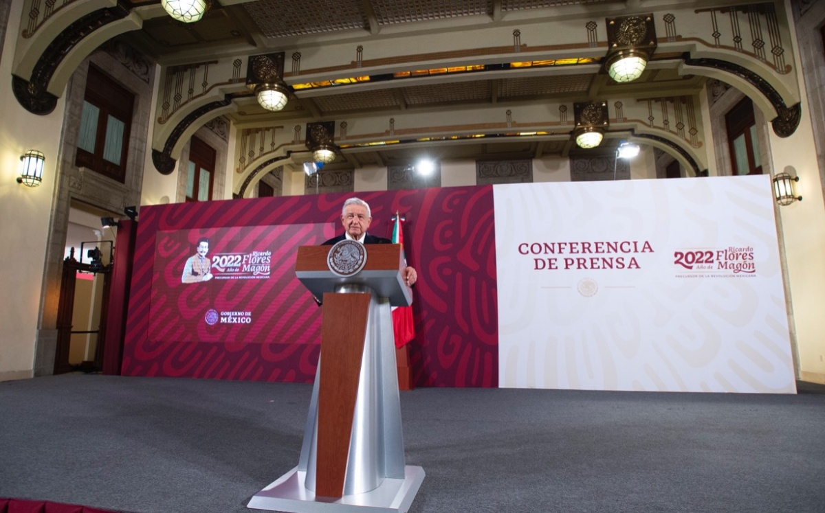 El presidente Andrés Manuel López Obrador, durante la conferencia matutina desde Palacio Nacional. Foto: (Especial)