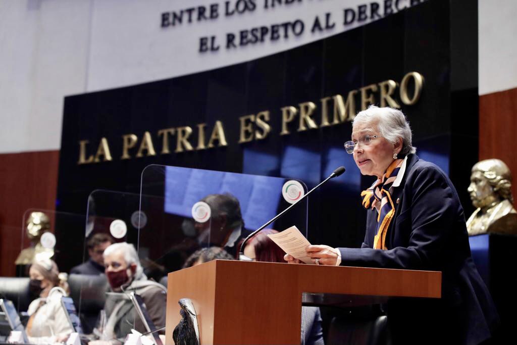 Sánchez Cordero presenta reformas a favor de menores | Twitter @M_OlgaSCordero