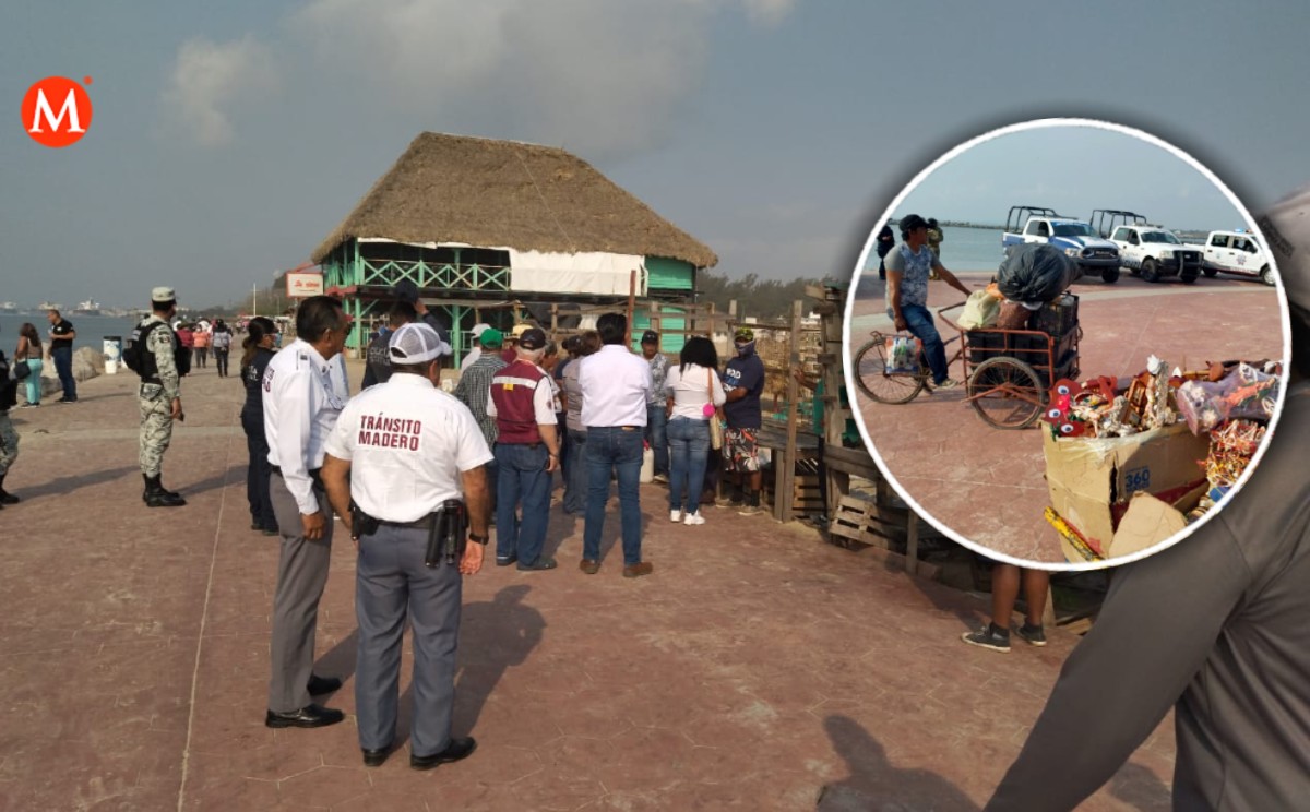 Desalojan a comerciantes de escolleras en Playa Miramar | Foto: Jesús Alberto