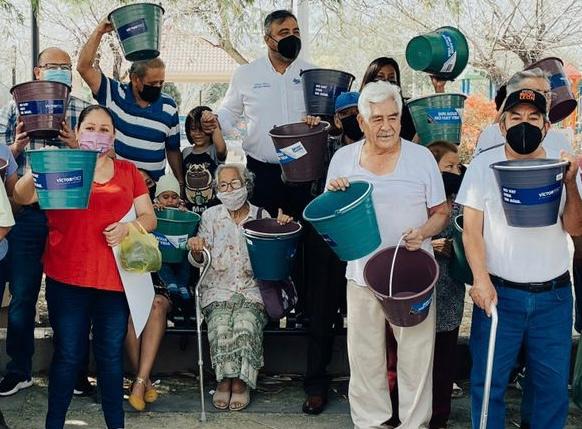 Arman “Cubetón 2022”, exigen solidaridad par abatir crisis de agua en NL. Foto: Especial