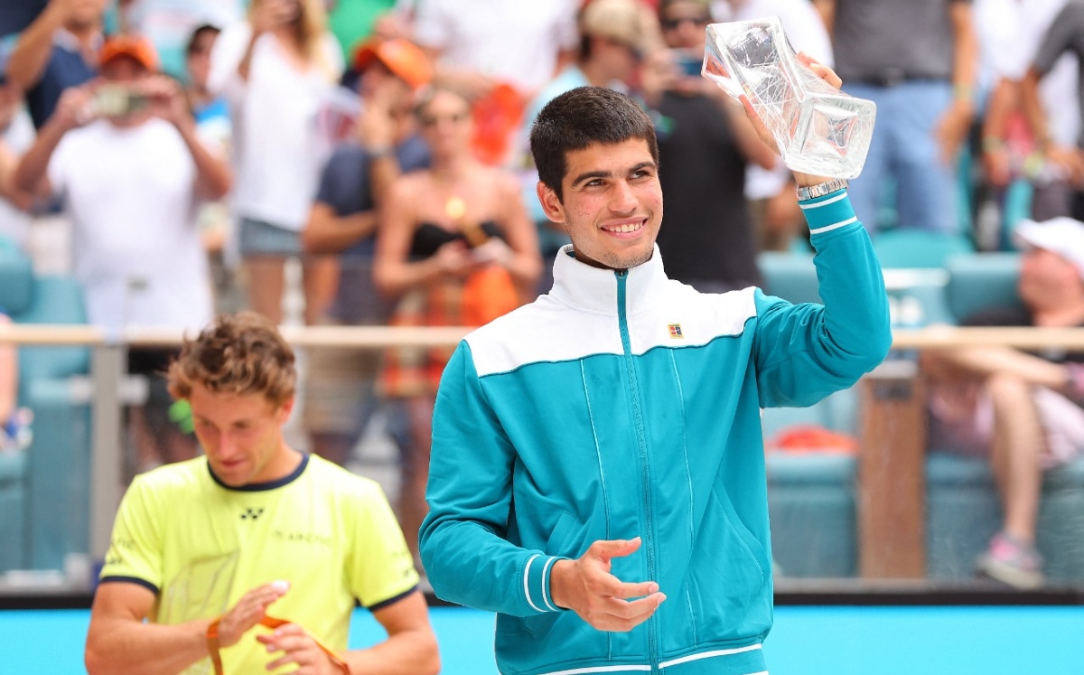 Carlos Alcaraz vence a Ruud y se proclama campeón del Masters de Miami (AFP)