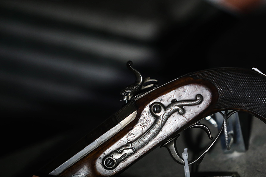 Pistola de calibre 9 mm fabricada en Inglaterra en 1837 de un solo disparo. | Octavio Hoyos