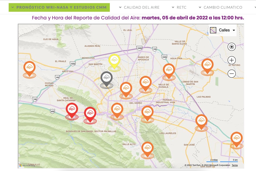 Calidad del aire en Monterrey 5 de abril del 2022. Foto: Especial.