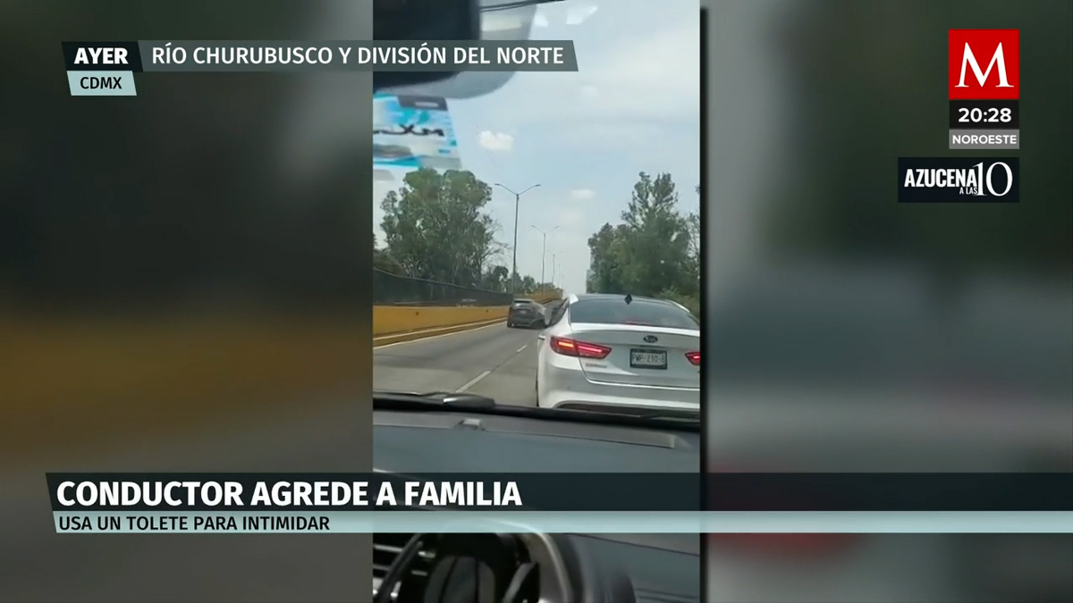 Conductor agrede a familia en avenida Churubusco