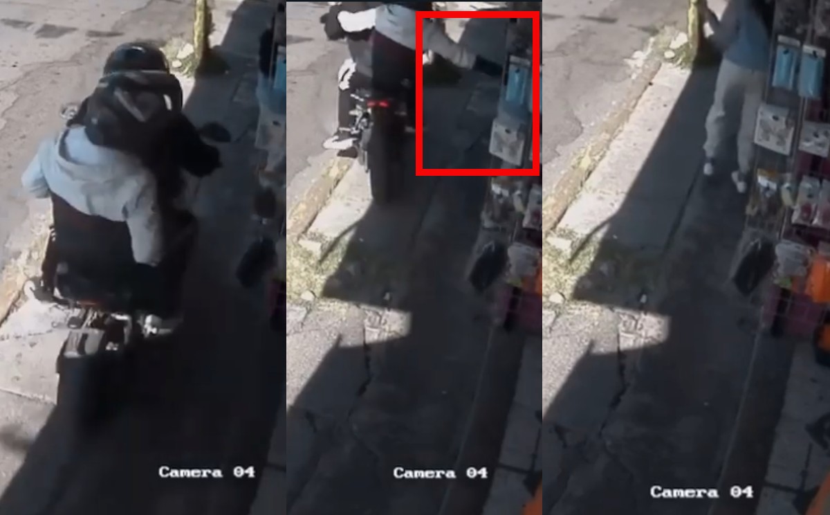 La víctima, sin poder hacer algo, sólo brincó del susto.