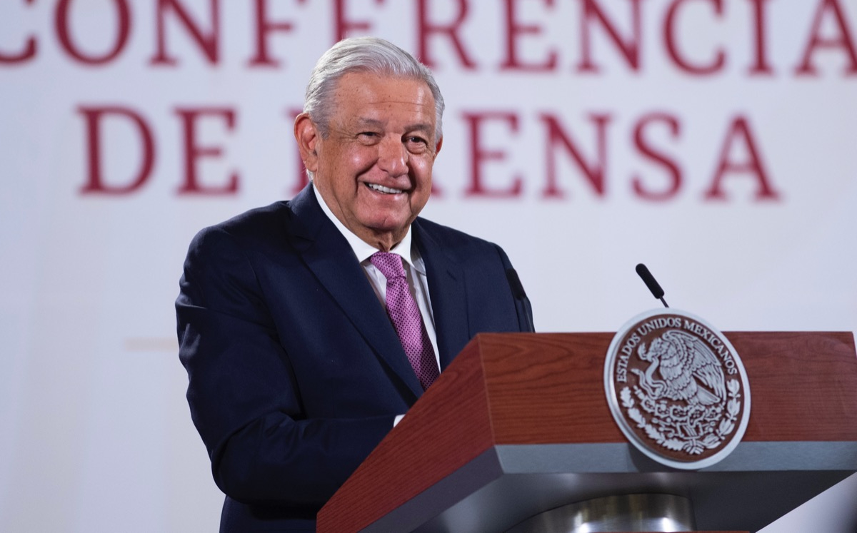 El Presiden el 5 de abril durante su conferencia mañanera en Palacio Nacional. | Cortesía