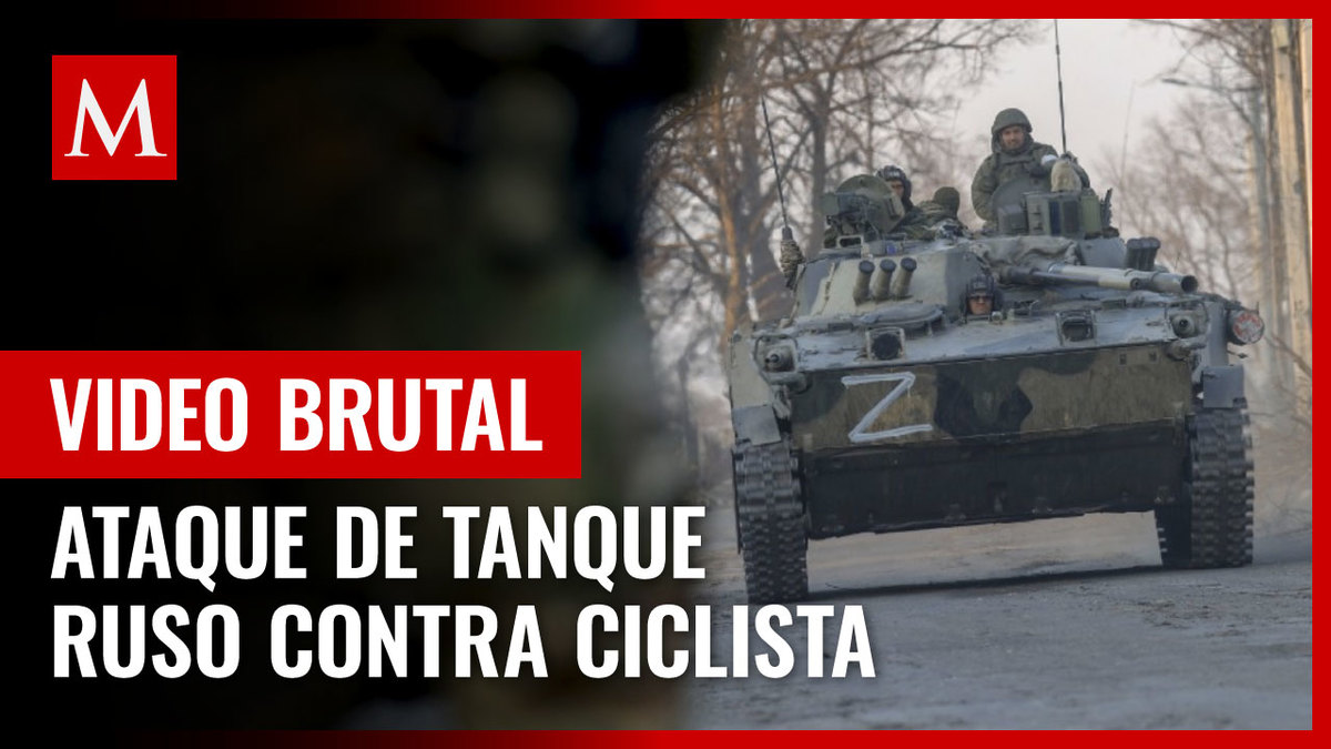 Video muestra ataque de tanque ruso contra ciclista en Bucha, Ucrania