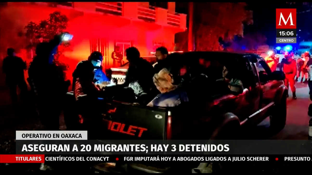 Aseguran a 20 migrantes tras operativo en Oaxaca; hay 3 detenidos